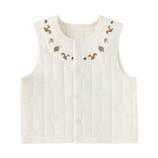 babylove婴儿马甲秋冬季外穿背心薄夹棉保暖马夹宝宝棉莫百搭上衣