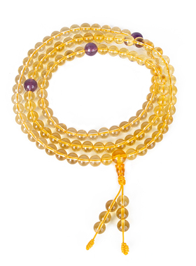 108颗天然黄水晶金发晶手串