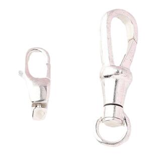 S925银银扣问号扣银钩手链扣项链扣扣子DIY配件项链鱼钩扣问号扣