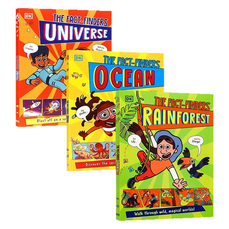 DK the Fact-Finders 事实调查局3册海洋宇宙雨林英文原版漫画 Ocean Universe 儿童自然科学科普百科读物探索深海的秘密太空冒险