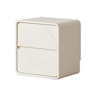 源氏木语加兰实木床头柜奶油风白色床边柜置物柜卧室简约抽屉柜