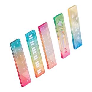 称心如意尺掌心尺糖果色m5手帐本迷你多功能刻度尺透明波浪直尺子