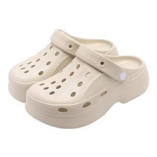 名创优品洞洞鞋女款eva2026新款超火外穿旅游厚底增高鞋足弓支撑