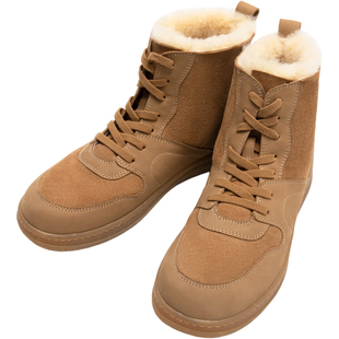 暇步士加绒加厚短靴女冬季新款休闲雪地靴保暖户外工装靴高帮棉鞋