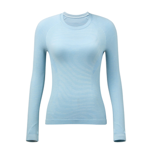 VfU 美利奴羊毛跑步长袖T恤女一体织瑜伽健身上衣运动衣服秋冬