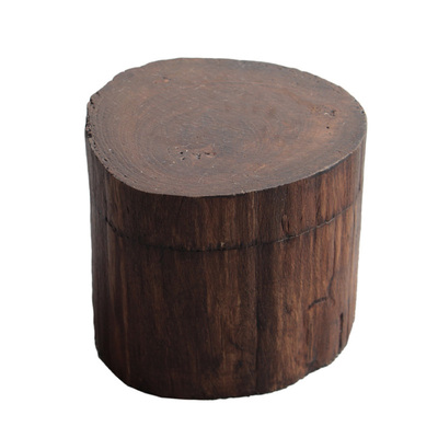 柚木木桩盒小木盒首饰盒旋转密闭异形饰品盒创意仿古收纳盒礼盒