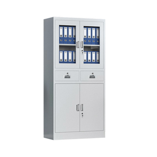 文件柜办公室置物柜钢制中二斗档案凭证铁皮资料柜带锁储物柜柜子