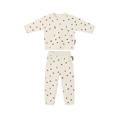 Milkbarn秋冬儿童华夫格印花上衣