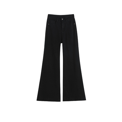 爆款黑色微喇牛仔裤女士