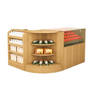 实木超市收银台店铺小型简约零食母婴药店文具水果便利店吧台柜台