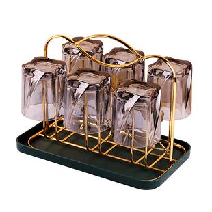 简约创意玻璃杯套装家庭喝水杯子高颜值待客泡茶杯聚会果汁啤酒杯