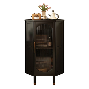 墙角置物架家用转角柜高级感非实木三角柜客厅防尘多功能储物柜子