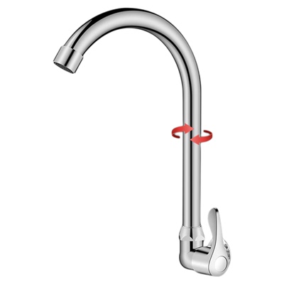 全铜单冷入墙式厨房洗菜盆水龙头