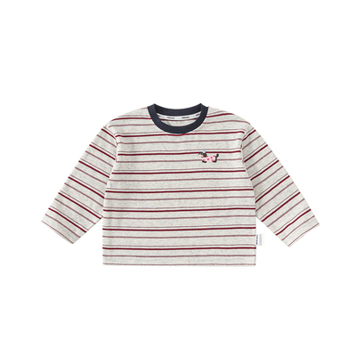INSbobo儿童长袖t恤条纹上衣秋冬