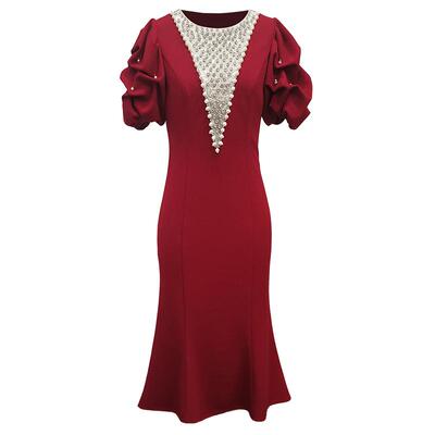 创意狐红色礼服裙高端轻奢小众