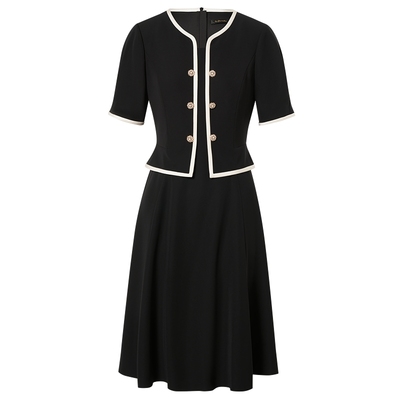 【商场同款】Lakoradior拉珂蒂夏季设计感假两件法式洋装连衣裙女