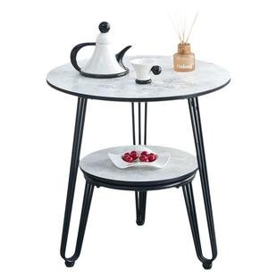 岩板小茶几精致休闲洽谈桌家用简约创意阳台小茶桌客厅沙发咖啡桌