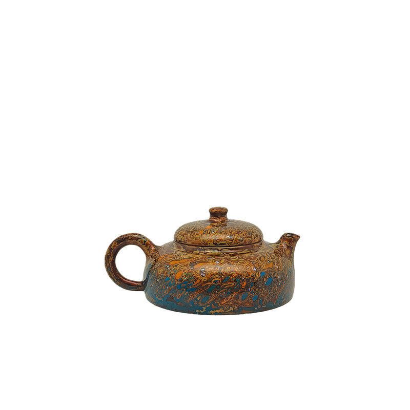 大蕴笠帽 大漆工艺 坭兴陶纯手工高端小品茶壶80cc六堡茶具非紫砂