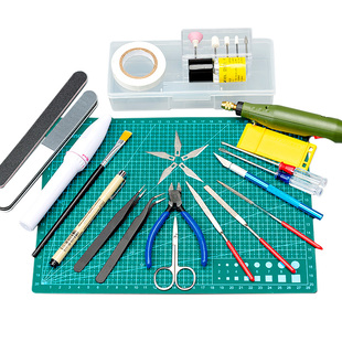 高达工具拼装打磨剪钳笔刀电动打磨器收纳盒刻线模型工具制作套装