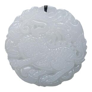 白玉麒麟吊坠天然玉石瑞兽玉坠男女汉服腰配玉佩压襟大气项链挂件