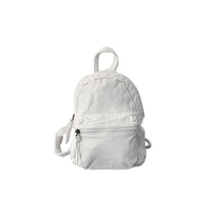 YAU大树 法式慵懒甜酷白色迷你双肩包辣妹小书包复古rua单肩包