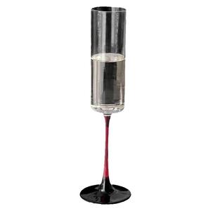 欧式红杆香槟杯家用高级感创意水晶玻璃红酒杯高脚杯一对起泡酒杯