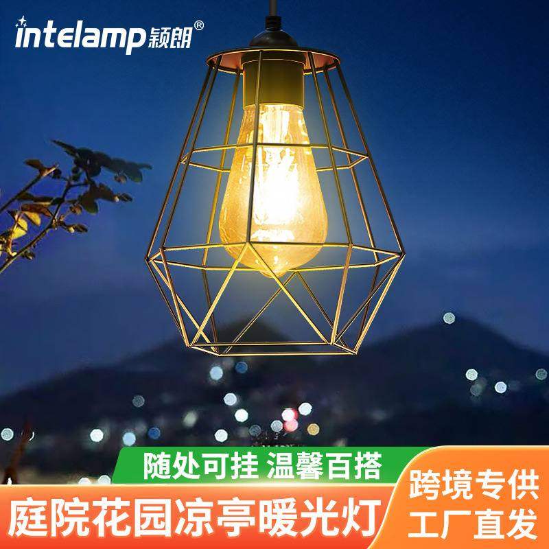 颖朗太阳能吊灯户外防水灯LED庭院花园防水挂灯超栅栏亮家用伞架