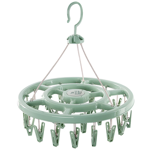 多夹子晒晾衣服袜子阳台园衣架圆形家用凉衣架圆盘宿舍折叠多功能