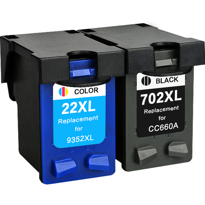 彩格兼容惠普702墨盒hp22彩色HP Officejet j3508 J3600 J3606 3608 5508打印机墨盒J3500一体机黑色大容量