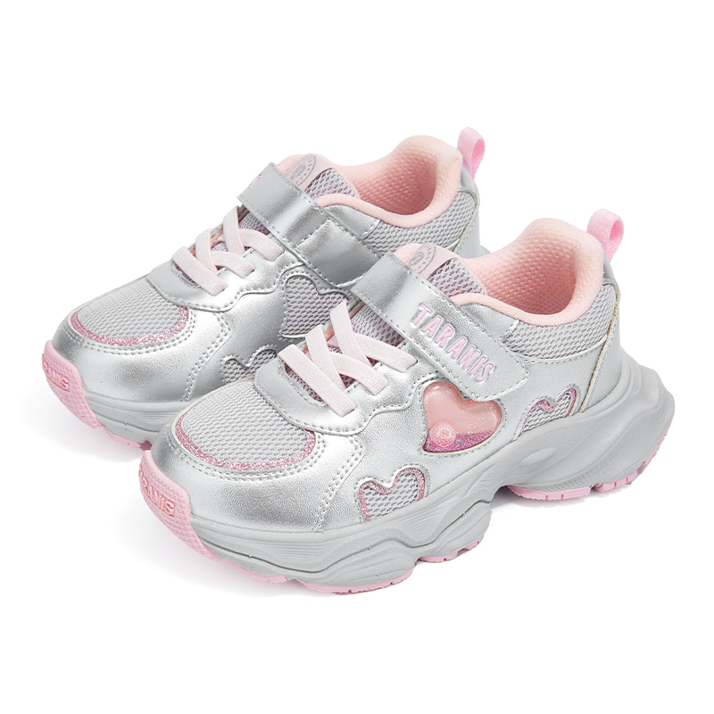 泰兰尼斯儿童运动鞋秋季新款女童运动鞋透气舒适跑步鞋女童老爹鞋