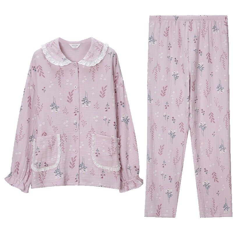 秋鹿纯棉长袖宽松家居服