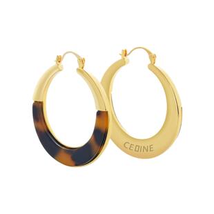 2024新款玳瑁豹纹圈圈耳扣耳环复古轻奢高级感字母气质个性耳饰品