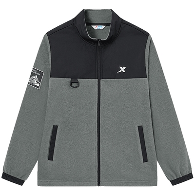 不来电|特步童装儿童秋季款男大童摇粒绒拼色外套防静电保暖外套