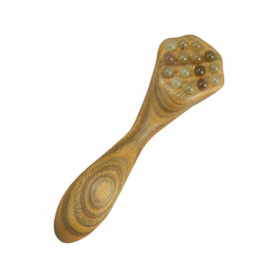 绿檀如意羊角梳按摩面部提拉紧致头皮经络头部疏通头疗养生按摩器