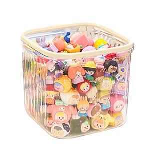 桌面萌粒展示架收纳盒带盖防尘简约盲盒手办玩偶储存盒展示盒女生