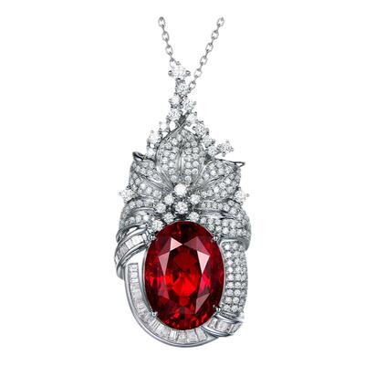 珠宝克拉石榴石18k吊坠钻石