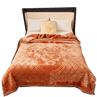 恒源祥集团彩羊拉舍尔毛毯超柔被子加厚双人双层毯子12斤保暖盖毯