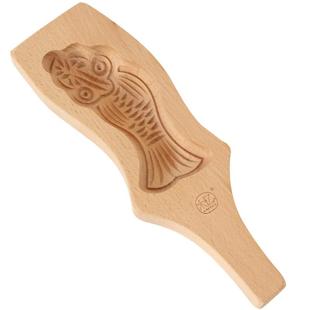 木忆木质大号花样过年蒸馒头包子模具做南瓜饼的鱼形面食家用模子