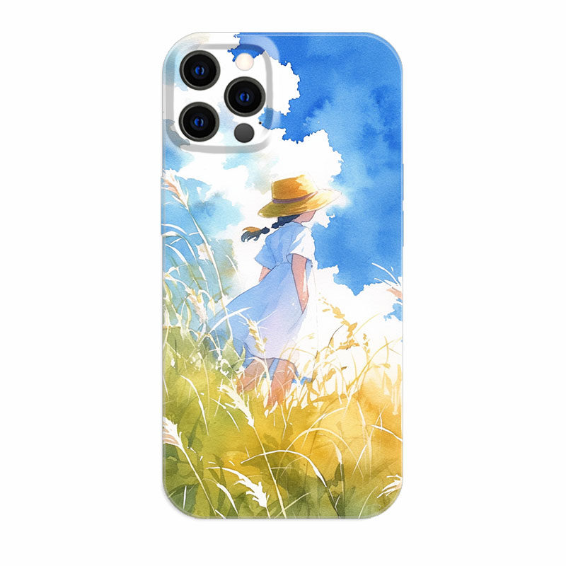 懒咚瓜原创夏风女孩菲林壳手机壳