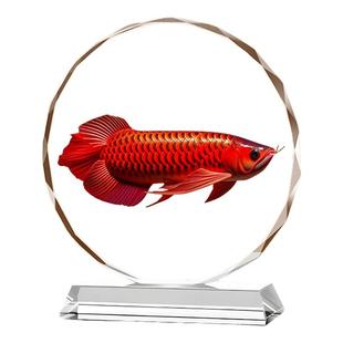 招财龙鱼水晶摆件客厅家居客厅玄关装饰工艺品公司乔迁开业礼摆台