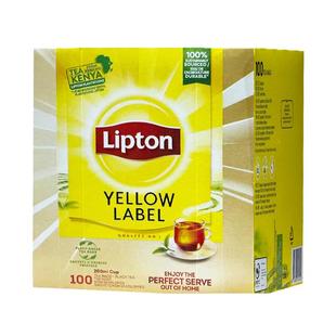 【自营】Lipton/立顿 原装进口黄标红茶 精选茶叶袋泡茶100包/盒