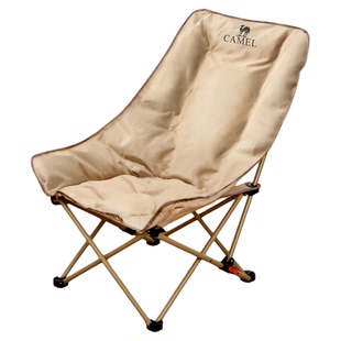 骆驼加厚夹棉高背月亮椅躺椅户外露营折叠可睡可躺午睡椅懒人钓鱼