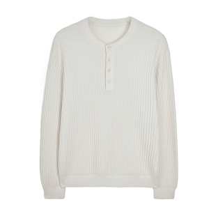 【精致雅痞】舒适羊毛长绒棉混纺 秋冬季亨利领毛衣针织衫 DAZ790