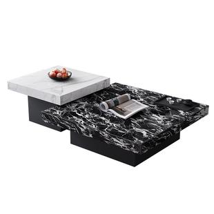 轻奢岩板意式茶几客厅家用高级感茶桌2025新款小户型简约方形茶几
