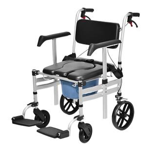 老人专用坐便椅带轮折叠洗澡椅瘫痪病人残疾人坐便器淋浴椅