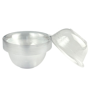 一次性硬质汤碗航空水晶碗加厚加大打包盒圆形粥碗火锅蘸料家用碗