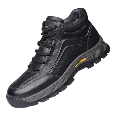 老人头棉鞋男真皮纯羊毛棉鞋防滑