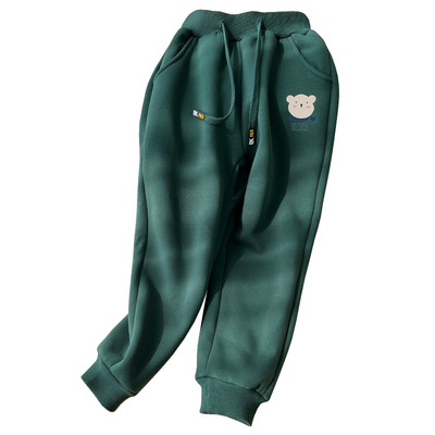 男童裤子加绒加厚秋冬仿羊羔绒保暖儿童运动卫裤冬季女童棉裤外穿