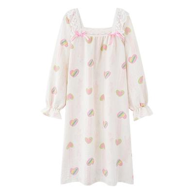 纯棉睡裙女款春秋季甜美公主风