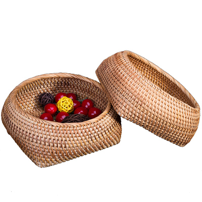 秋藤编糖果盒零食针线桌面篮茶点